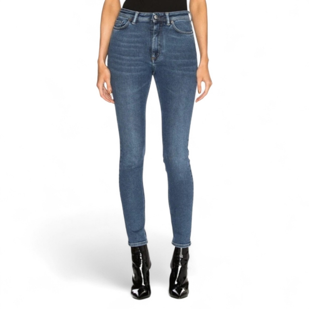 NWT ACNE STUDIOS Blå Konst Peg Mid Blue Skinny Jeans 24